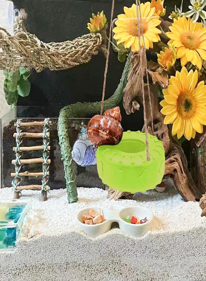 Neeenn Hermit Crab Tire Swing Toy, Hermit Crab Climbing Toy, Reptile Tank Aquarium Decoration Accessory, Suitable for Small to Medium Sized Hermit Crabs, 3.7 Inches in Diameter - Image 3